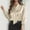 01 Khaki, variant on YueHuiYing Women's Long Sleeved Solid Color Satin Collar Fashionable Casual Shirt Top Draped Bow Neck