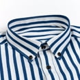 thumbnail image 2 of Men's Striped Button-Down Collar Iron-Free Stretch Dress Shirt, Long Sleeve All-Season Casual, 2 of 7
