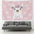 thumbnail image 2 of GZHJMY Tapestry Cute Fun Animal Llama Alpaca Flower Pink Tapestry Wall Hanging Decorative Wall&nbsp;Blanket&nbsp;Bedding Tapestry for Bedroom Living Room Dorm 60"x40" Gift Decor, 2 of 7