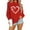 Red, variant on Generic Women's Casual Heart Printed Drop Shoulder Tops Round Neck Long Sleeve Sweatshirt