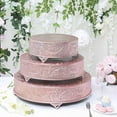 thumbnail image 6 of Efavormart 22 inch Round ROSE GOLD Embossed Metal Cake Plateau Stand Riser Wedding Dessert Display Plate, 6 of 11