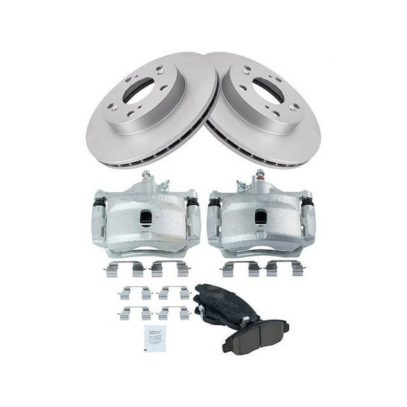 Front Brake Pad Rotor and Caliper Set - Compatible with 2006 - 2011 Honda Civic 1.8L 4-Cylinder GAS 2007 2008 2009 2010