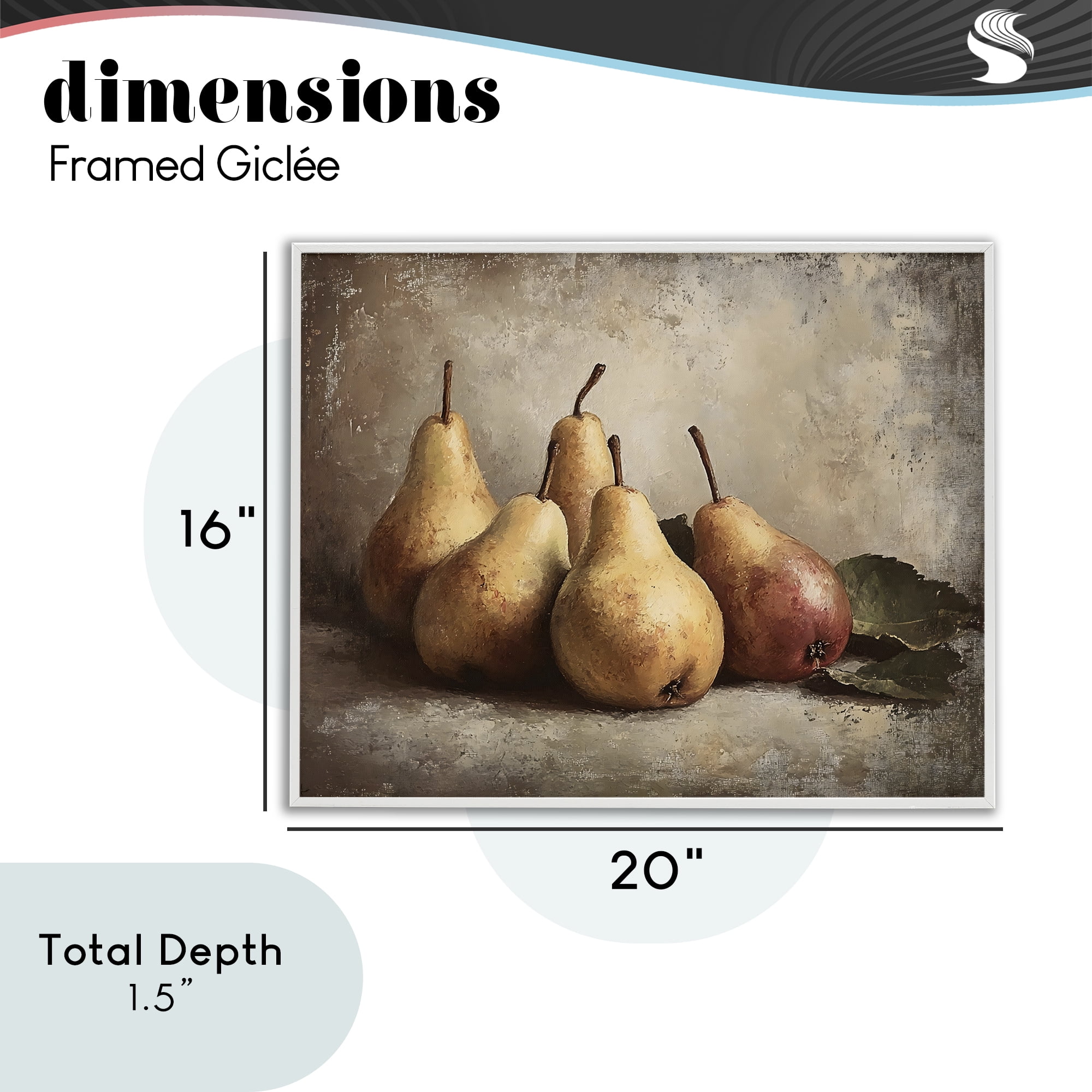 Stupell Industries Neutral Pear Still Life White Framed Giclee Art, design by Franklyn Gregory
