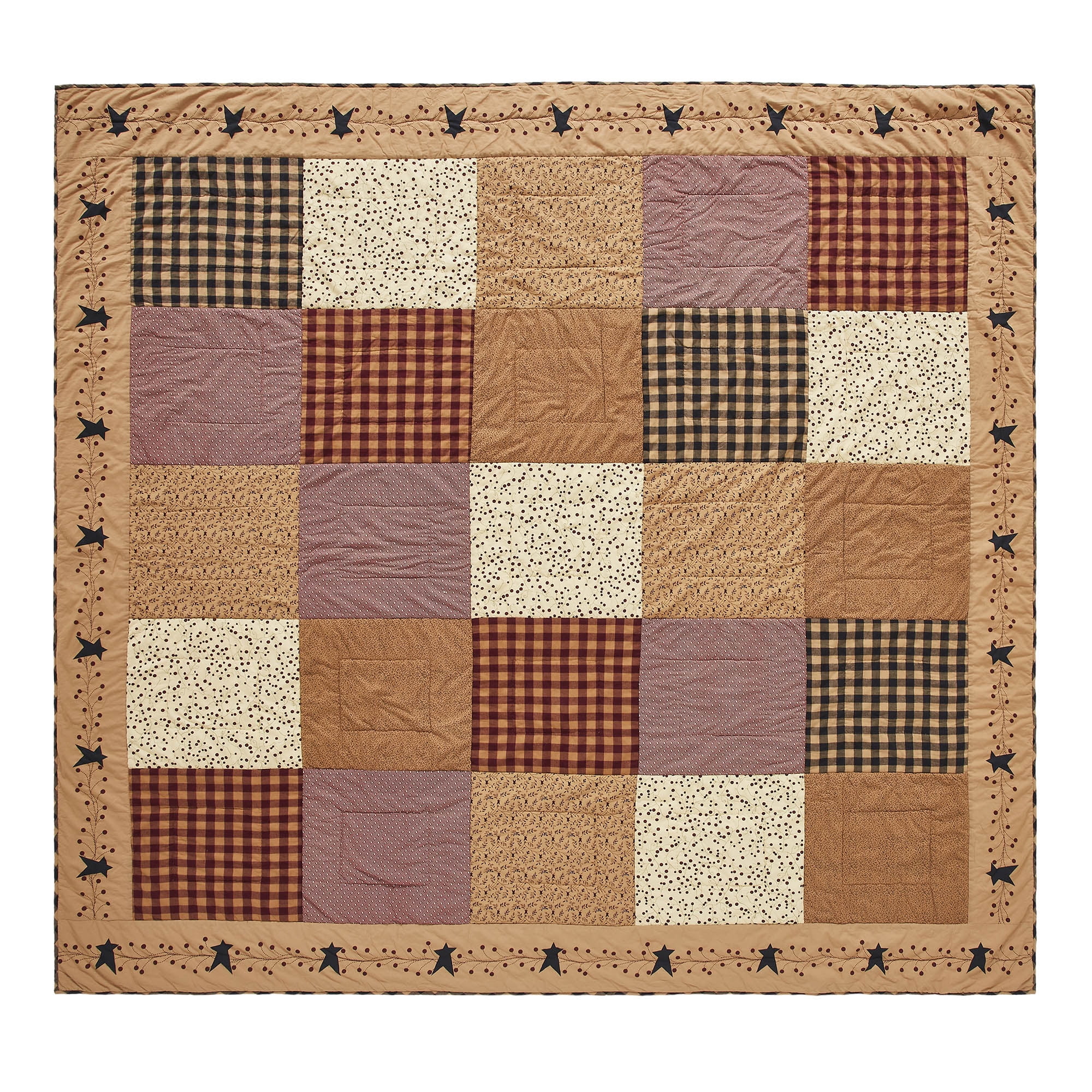 VHC Brands Quilt King, Cotton Quilt, Country Bedding, Pip Vinestar Collection, Size - 97x106, Natural