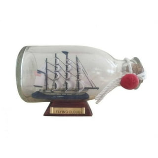 Handcrafted Decor HMS Victory Model Ship in a Glass Bottle- 11 in. 