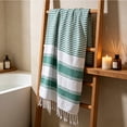 thumbnail image 4 of Beach Towel with Tassels Striped Quick Dry Lightweight 100x180cm for Travel Pool Camping Picnic, 4 of 6