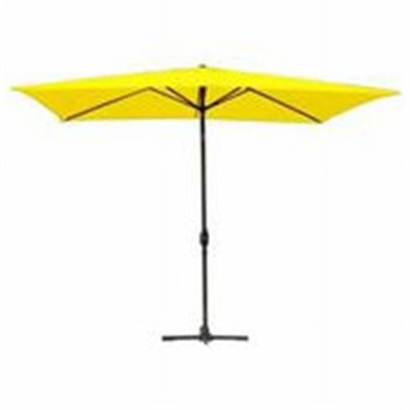 6.5 x 10 Ft. Aluminum Patio Market Umbrella Tilt with Crank - Yellow Fabric & Grey Pole