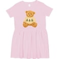 thumbnail image 3 of Inktastic Vintage Teddy Bear in Sweater with Christmas Trees Girls Toddler Dress, 3 of 5