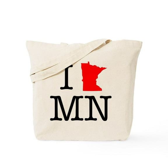 CafePress - I Love MN Minnesota Tote Bag - Unisex Canvas Tote Bag, Beige, 1-Piece