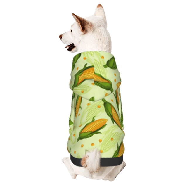 Fotbe Fresh Corn Sudadera con Estampado para Perros Pequeños – Suéter con Capucha para Mascotas, Tela Suave de Forro Polar con Bolsillo-X-Large