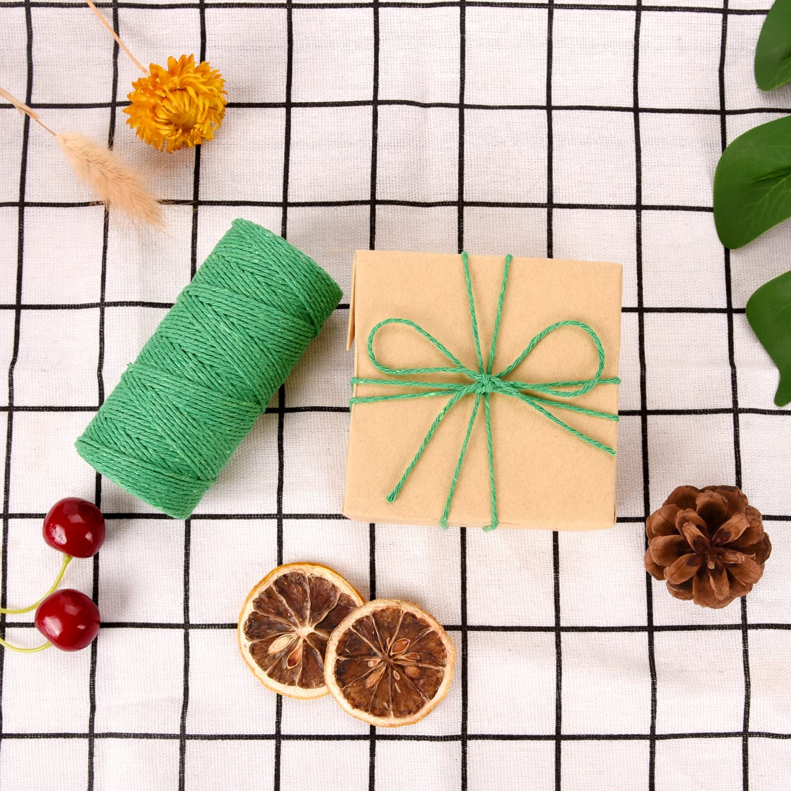 Holiday String, Twine Rope, Durable Packing String, Nature Cotton String for Crafts, Packing Homemade Biscuits and Cake, Gardening Plants, Gift