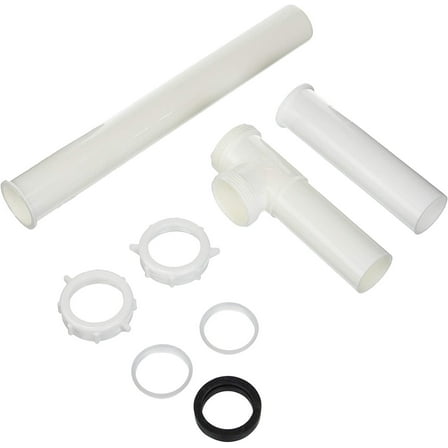 Plumb Pak End Outlet Kit - Polypropylene, Complete Kitchen Drain Repair - 1.5" x 16", White