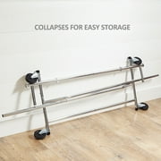 Better Homes & Gardens Heavy Duty Garment Drying Clothes Rack - Adjustable Height, Folding, Rolling, Metal, Silver - Closet Organization