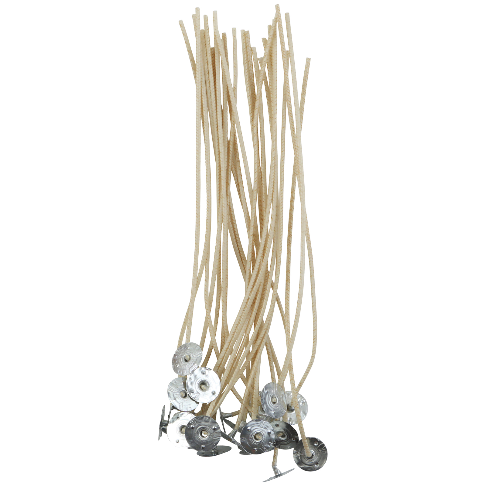 9" Medium Candle Wicks with Clips by Make Market – Pre-Waxed Cotton Wicks with Metal Tabs for DIY Candle Making - 6 Pack
