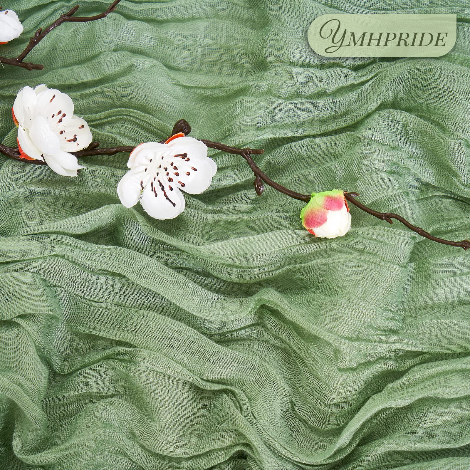 12 Pack 35 x 120 inch Long Boho Cheese Cloth Gauze Table Runners Semi Sheer Table Runner for Wedding Decor