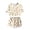 a-Beige437134, variant on VNKIDY Girls Kids Summer Two Piece Homewear Outfit With Lightning Print Round Neck Cropped Top Contrast Hem Elastic Waist Shorts Set For Casual Daily Wear Classic Set
