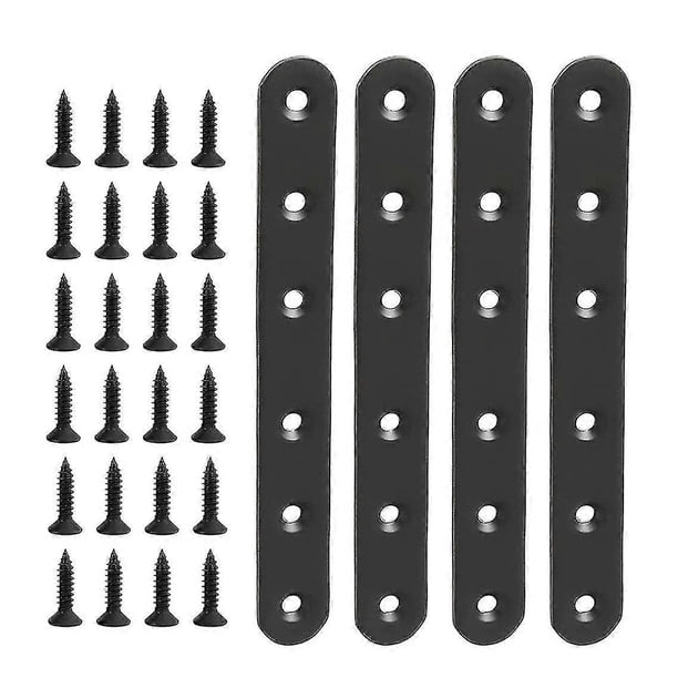 Masendelk 8Pcs Flat Bracket, Stainless Steel Straight Brace