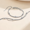 thumbnail image 4 of Flydeer Bracelets for Women Double Layer Circle Chain Bracelet Stainless Steel Valentine's Day Jewelry Gift for Women, 4 of 7