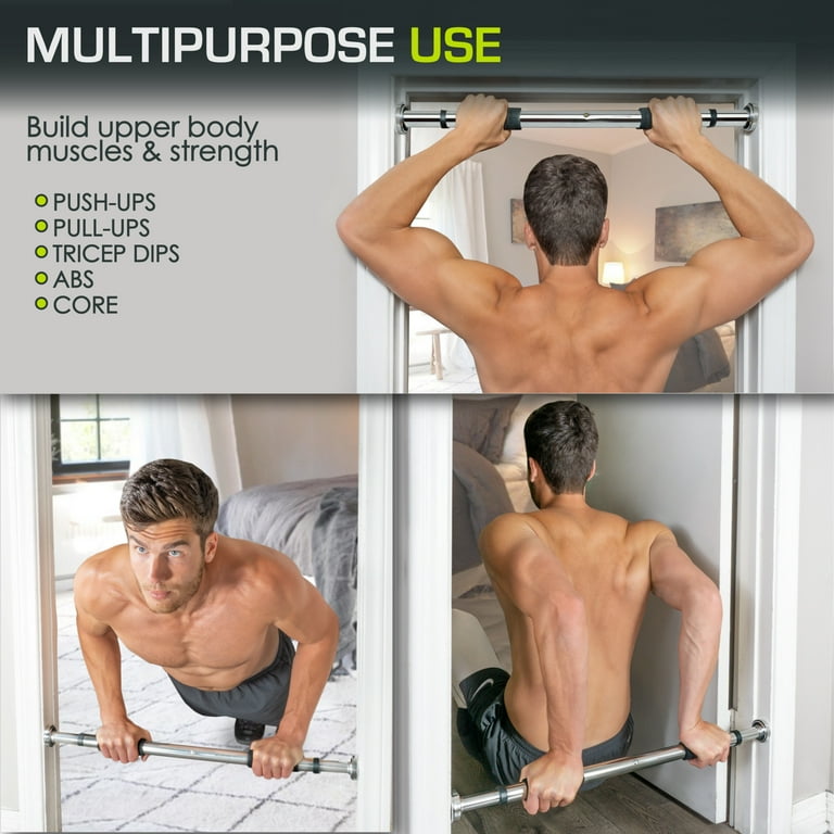 ProsourceFit Heavy Duty Doorway Mount Pull Up Chin Up Bar Adjustable with Foam Grips for Home Workouts