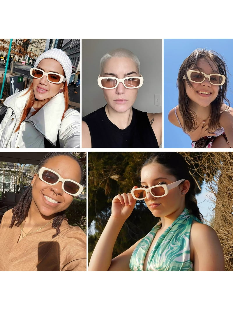 ManYmbyan 4 Pieces Retro Vintage Sunglasses Small Square  display picture 1