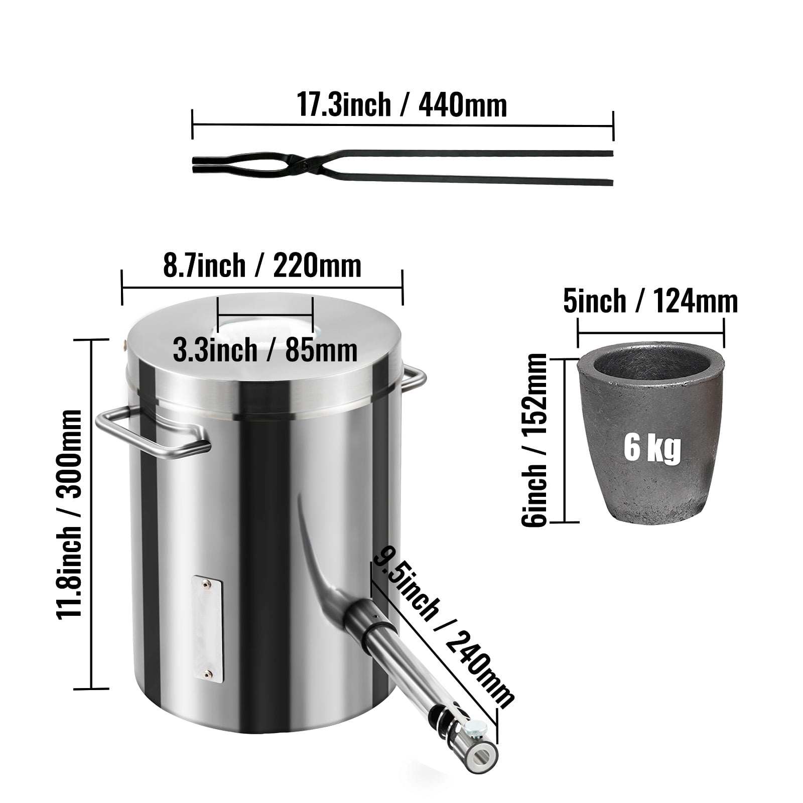 BENTISM 2700℉ Stainless Steel Propane Smelting Furnaces