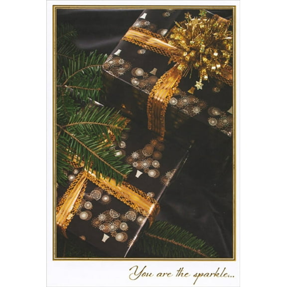 Pictura Black and Gold Wrapped Gifts Husband Christmas Card