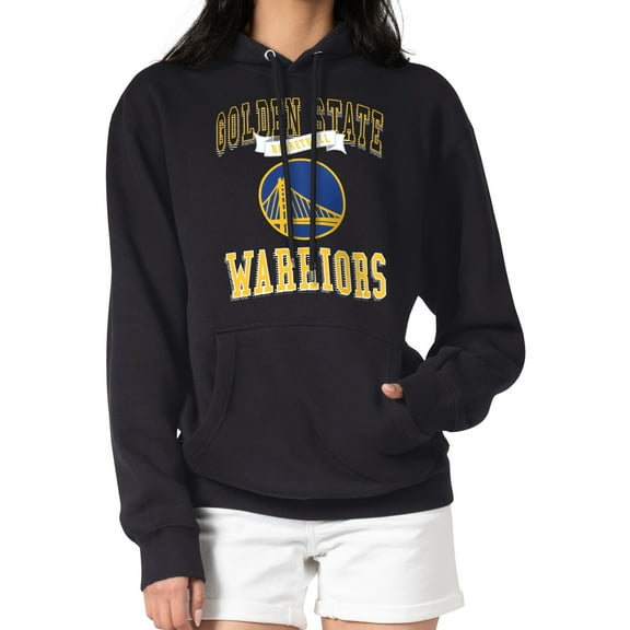 Women's G-III 4Her by Carl Banks Black Golden State Warriors Graphic Fleece Pullover Hoodie