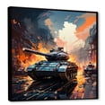 thumbnail image 2 of Designart "Tank Military Warfare II" Abstract Framed Wall Art - Orange Abstract Fractal Bedroom Framed Canvas Wall Art, 2 of 6