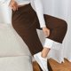 thumbnail image 4 of Women's fleece-lined warm wide-leg pants, comfortable, soft, loose, casual, high-waisted, straight-leg sports pants White XXL, 4 of 4