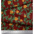 thumbnail image 2 of Soimoi Tissu Poly Georgette Feuilles et Imprimé Floral de Roses Tissu de Couture au Mètre 52 Pouces de Large, 2 of 3