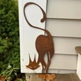 mnjin metal cat fence topper decor metal cat silhouette metal fence art