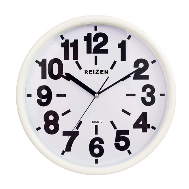 Reizen Low Vision Quartz Wall Clock White Face, Black No. Walmart