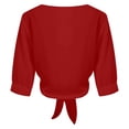 thumbnail image 7 of Sewkxo Summer Cardigans for Women Lightweight Cropped Sheer Chiffon Shrug for Tie Front Elbow Sleeve Beach Cover Up Top,Red L, 7 of 7