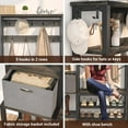 thumbnail image 3 of Homieasy Hall Tree with Bench, 71’’ Coat Rack with Shoe Storage, 5 in 1 Large Entryway Bench with 5-Tier Shelves, Fabric Storage Basket, Side hooks, Black Oak, 3 of 7