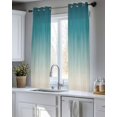 thumbnail image 5 of Teal Blue Ombre Sheer Curtains 45 Inch Length 2 Panels Set for Living Room/Bedroom, Contemporary Gradient Abstract Art Kitchen Curtains Grommet Semi-Sheer Curtains Drapes Window Treatments 42"x45"x2, 5 of 7