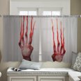 thumbnail image 4 of Sheer Curtains 54 inches Long, Halloween Scary Blood Fingerprints Light Filtering Sheer Window Curtains Rod Pocket Voile Drapes for Bedroom Living Room, 52"W x 54"L 2 Panels, 4 of 7
