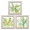 thumbnail image 2 of Gango Home Decor Lovely Watercolor-Style Desert Cactus Print Set; Three 12x12in Art Prints in Distressed White Frames, 2 of 7