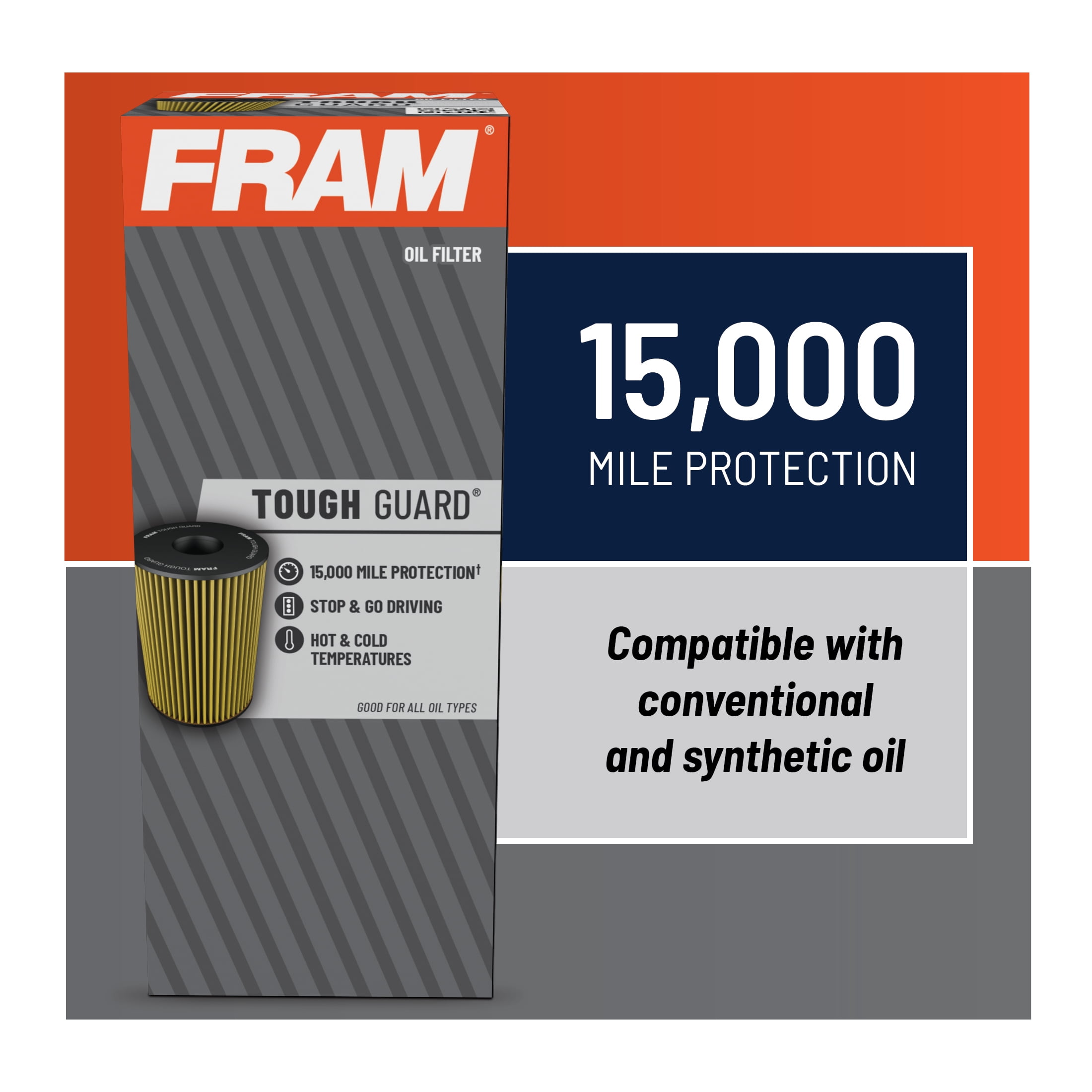 FRAM Tough Guard Filter TG10358, 15K mile Change Interval Oil Filter