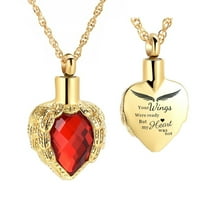 Cremation Jewelry Angel Wing Heart Urn Necklace for Ashes for Women Memorial Human Pet Ashes Pendant