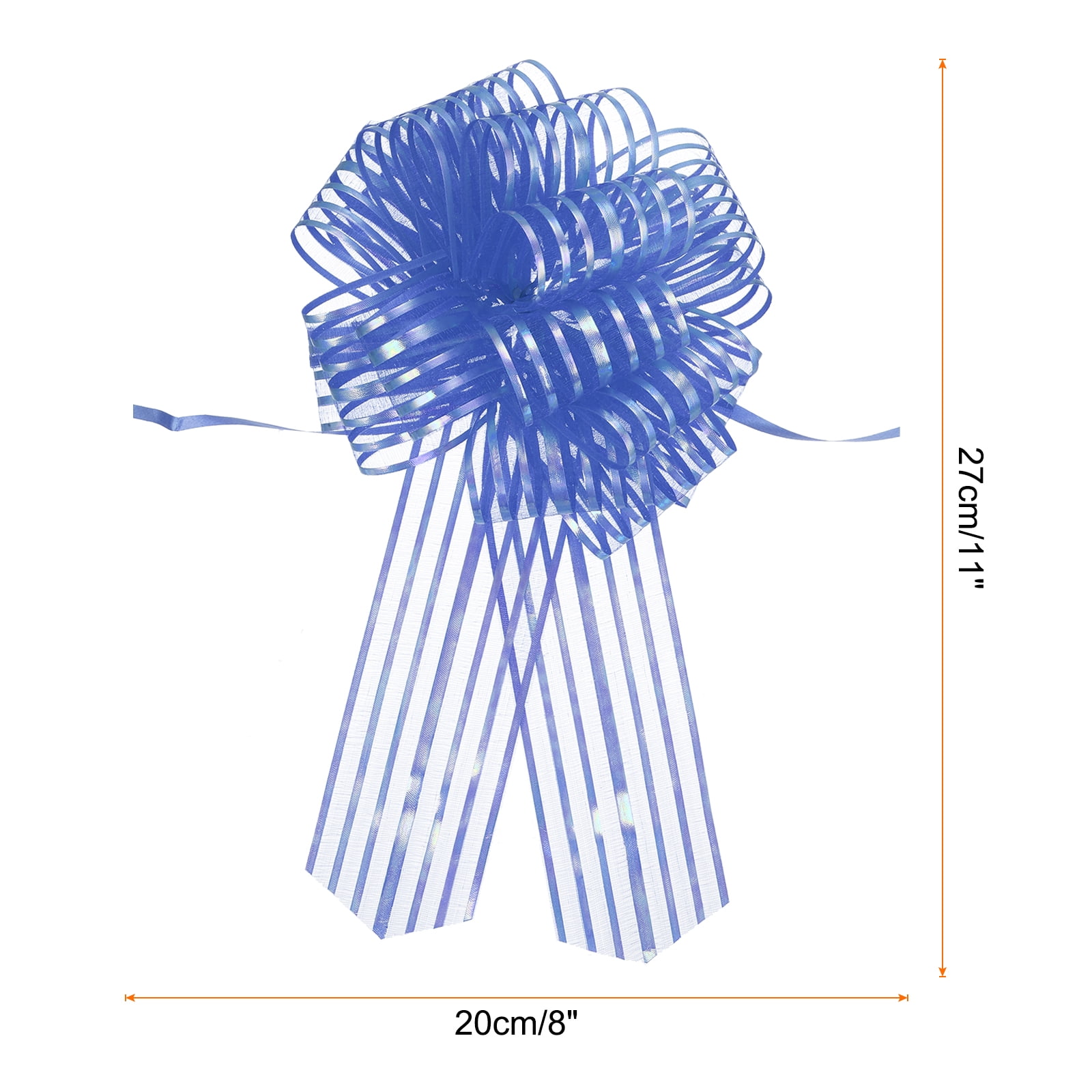15pcs 8 Inch Organza Large Pull Bow Gift Wrapping Bows Ribbon Chiffon Yarn Blue for Christmas Valentine's Day