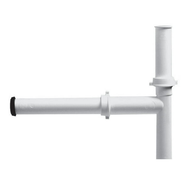1-1/2" White Telescopic w/ Baffle Tee, 6" & 10" Tailpiece, TPR Washer