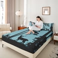 thumbnail image 4 of Manfei Jungle Wildlife Deer Bed Sheets, Rustic Farmhouse Animal King Sheets, Teen Adult Man Sheet Set, Lightweight Room Decor, 4-Piece, 4 of 7