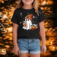 thumbnail image 6 of Toddler Baby Girl Halloween Shirt Kid Cute Bow Ghost T-Shirt Kids Short Sleeve Spooky Season Gift Tee Tops 2-3 Years Black, 6 of 7