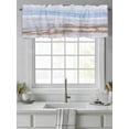 thumbnail image 4 of Marble Valances for Windows, Rod Pocket Kitchen Valance Curtains - Soft & Washable Small Window Treatment for Living Room,&nbsp;Bathroom, Abstract Blue Brown, 54x18inch, 4 of 9