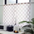 thumbnail image 3 of Beige Checkered Kitchen Curtains, Rustic Farmhouse Kitchen Curtain, Checkerboard Vintage Small Kitchen Curtains Sets for Bathroom Cafe Window Treatment Drapes 2 Panels (Each 27.5x39 Inch), 3 of 6