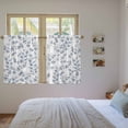 thumbnail image 3 of Blue Leaves Kitchen Curtain for Berdoom Living Room Cafe 45 Inch Length, Summer Botanical Elegant Pastoral Tiers Curtains Light Filtering Drapes Rod Pocket Window Treatment 2 Panels 52"Wx45"L, 3 of 8