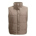 thumbnail image 4 of Women Vest Casual Stand Collar Sleeveless Jacket Warm Winter Reversible Zip Up Outerwear With Pockets Plaid Jacket for Women Insulated Coat Running Vest Women Lighting Weight Vests Ladies Casual Vests, 4 of 4