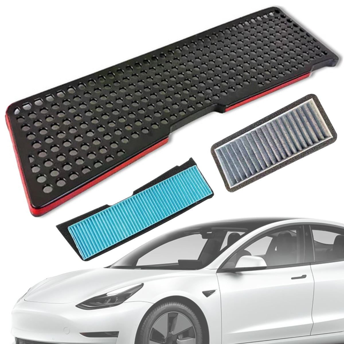 Fauge Air Intake Filter Air Flow Vent Frame Cover for Tesla Model 3 Air Inlet Grille Cover