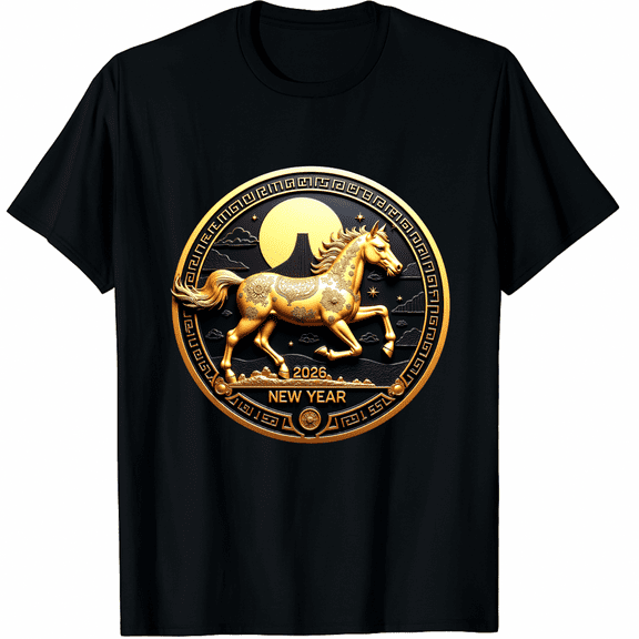 Year of The Horse 2026 Happy Chinese New Year 2026 Graphic T-Shirt for Men and Women