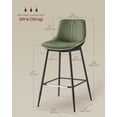 thumbnail image 2 of VASAGLE Bar Stools Set of 2, Bar Height Bar Stools with Back, Ergonomic Backrest, Synthetic Leather, Metal Legs, 28.7-Inch Tall Stools for Kitchen Island Home Bar, Forest Green, 2 of 9